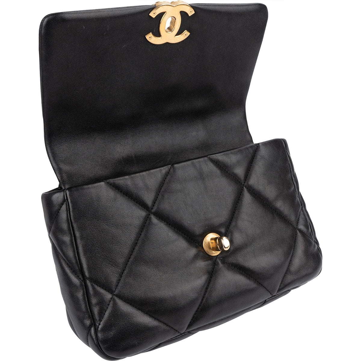Borsa a tracolla Chanel 19 Medium Single Flap in pelle di agnello trapuntata