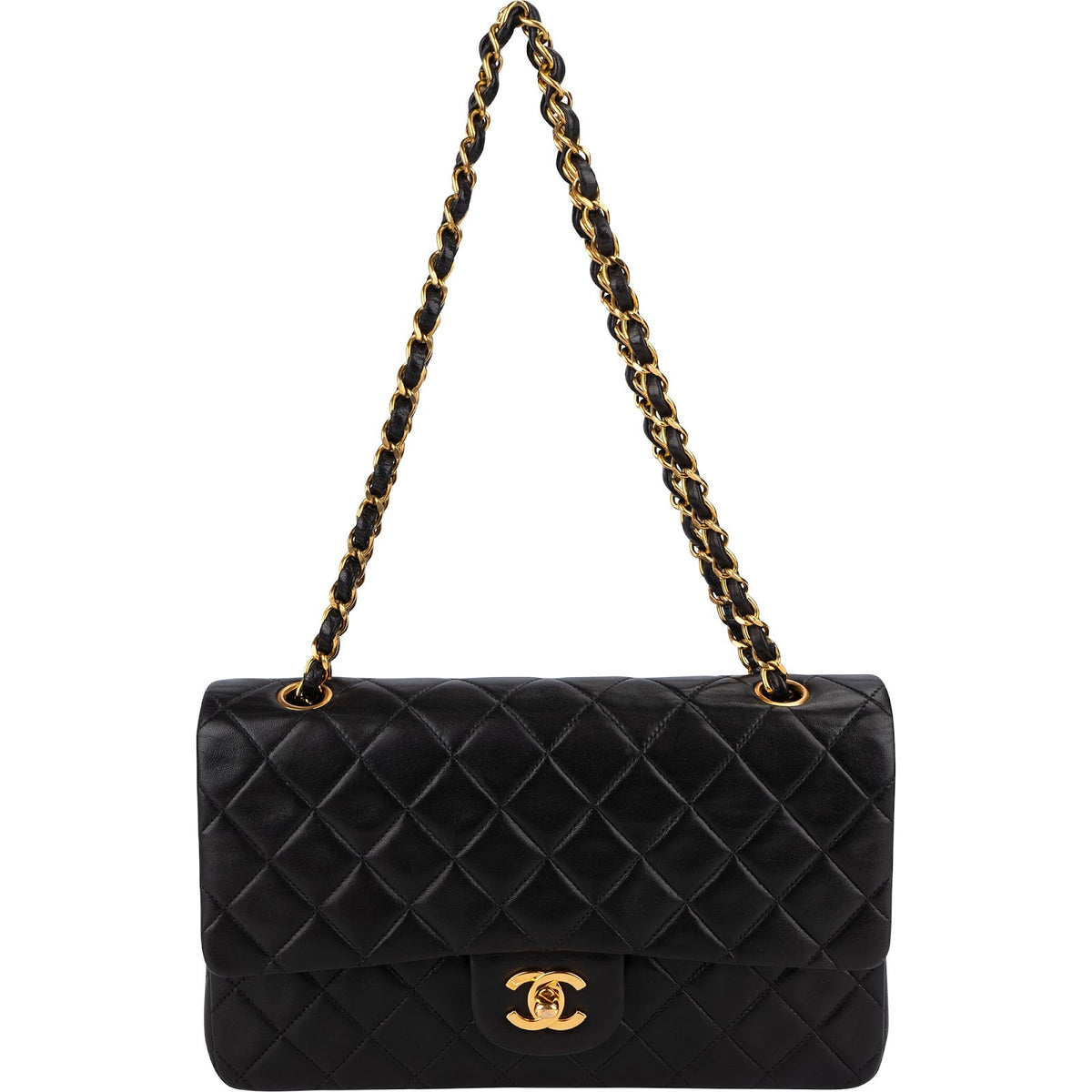 Chanel Lammleder Gold Medium Double Flap Schultertasche, Bild 10 von 15