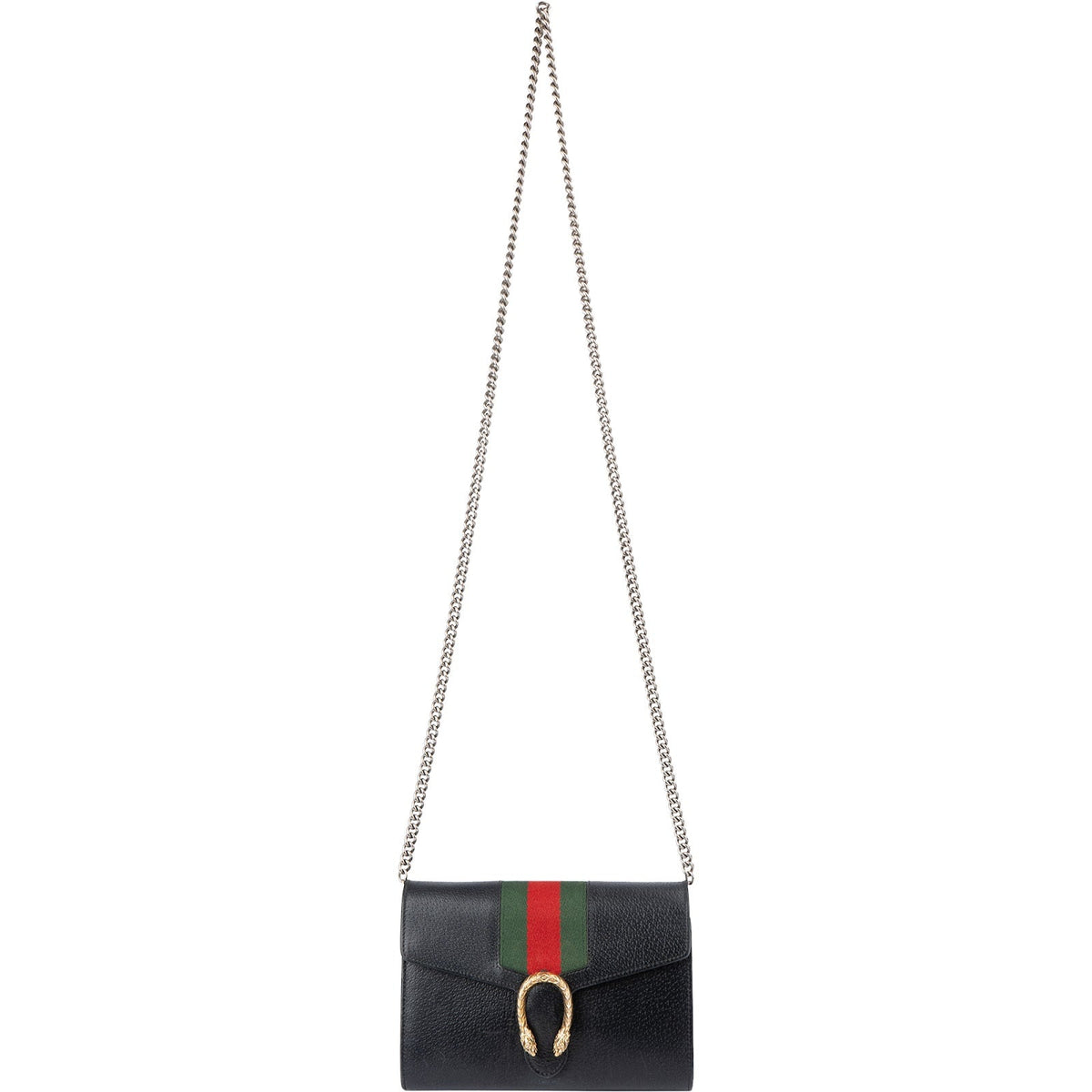Sac bandoulière Gucci Dionysus en cuir avec portefeuille à chaîne et bande Web