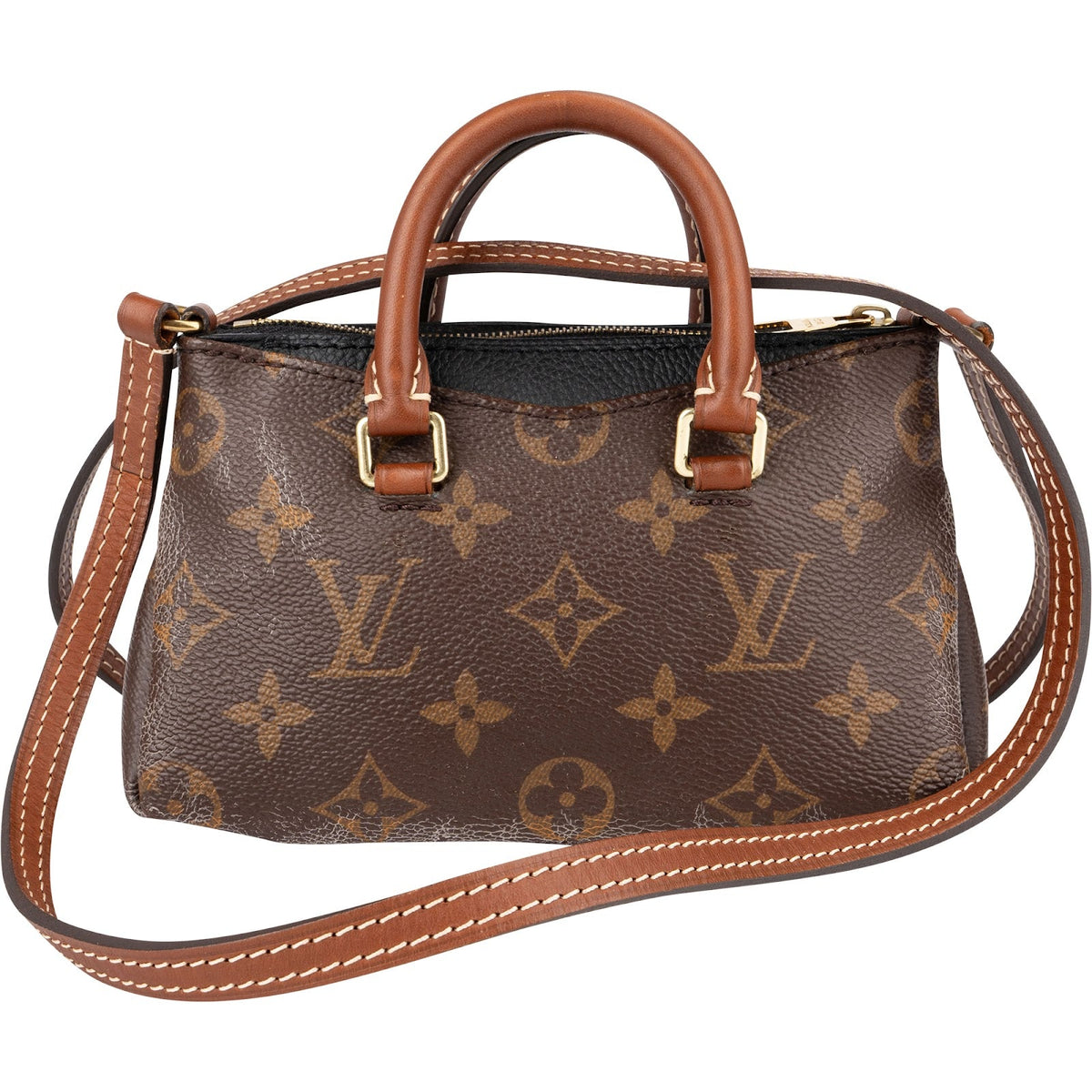 Louis Vuitton Noir Leder Nano Pallas Umhängetasche, Bild 5 von 12