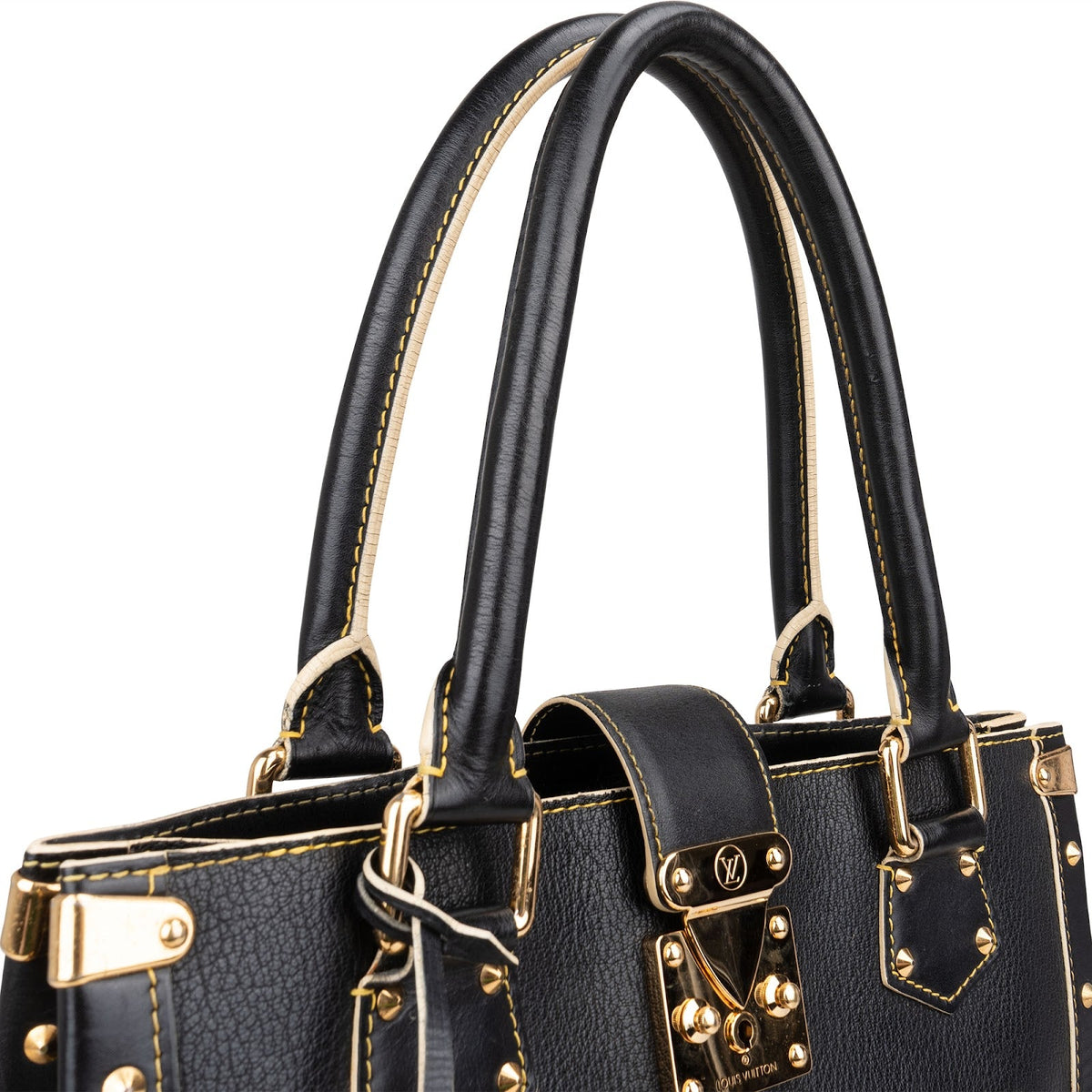 Borsa a mano Louis Vuitton in pelle nera Suhali