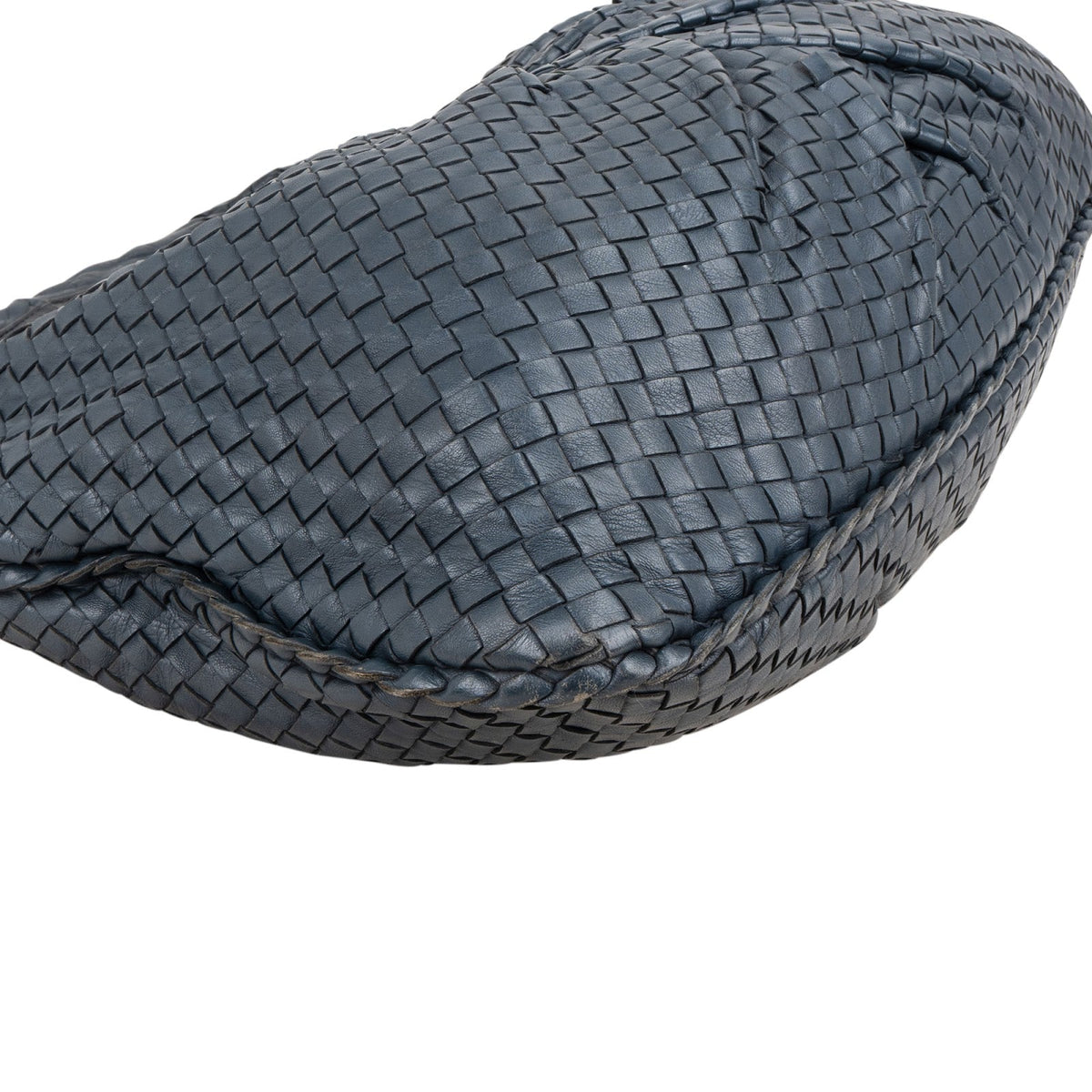 Bottega Veneta Blue Intrecciato Quilted Leather Belly Shoulder Bag