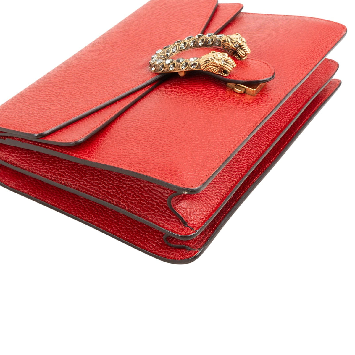 Bolso de hombro y bandolera Dionysus de piel roja con cristales de Gucci