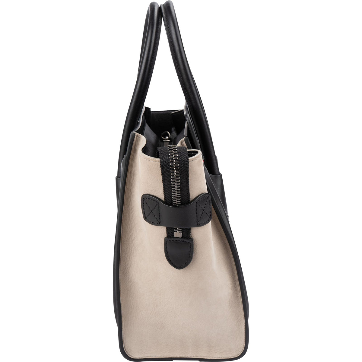 Borsa a mano Céline Luggage in pelle di vitello martellata e liscia e camoscio, tricolore
