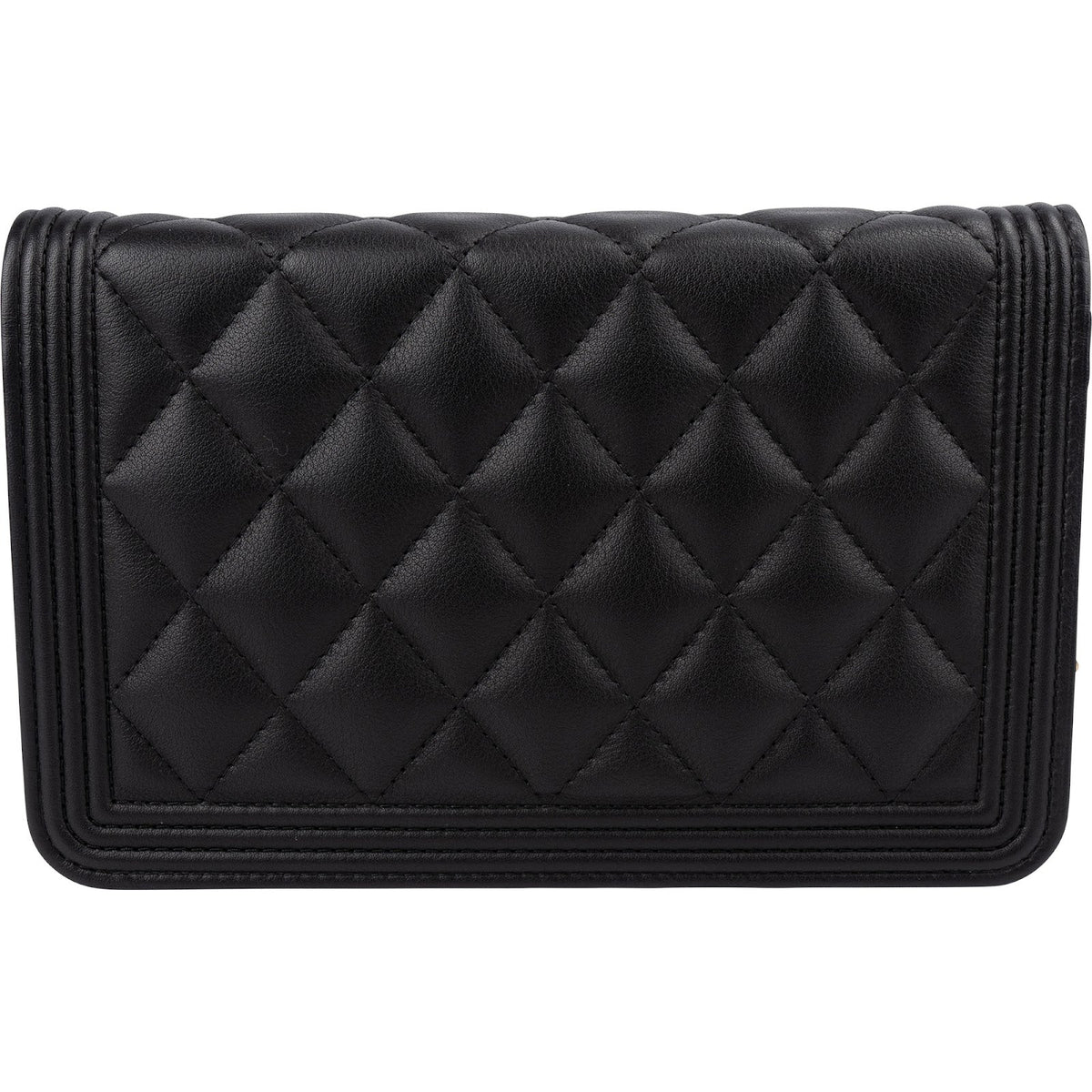 Chanel Small Boy Wallet On Chain aus gestepptem Lammleder – Ansicht 4