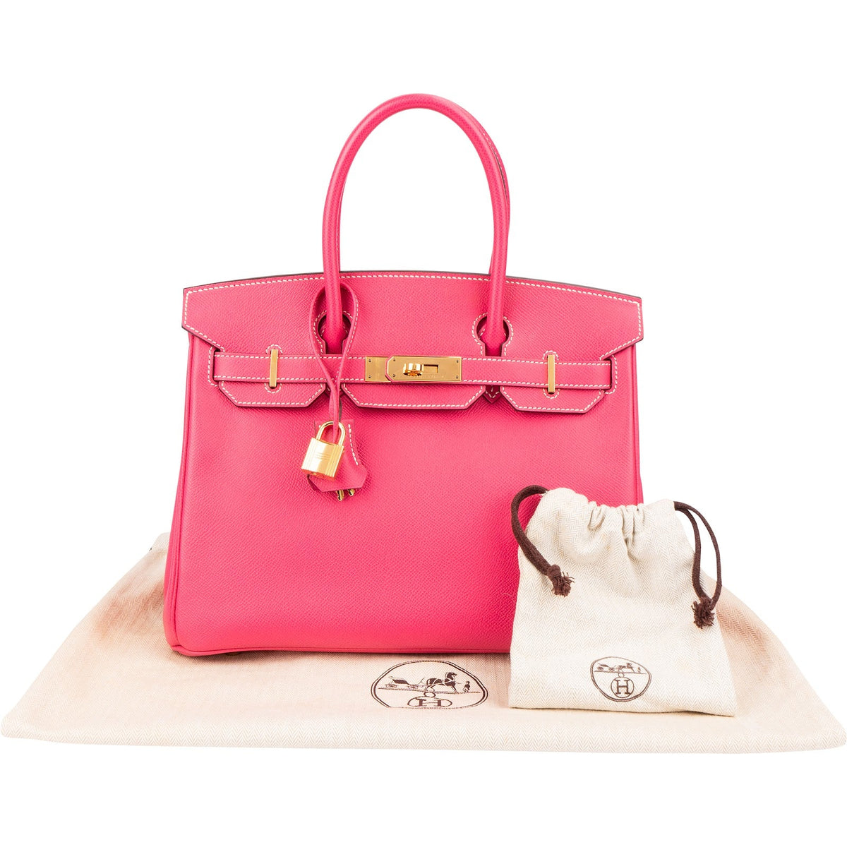 Hermès Birkin 30 handtas van Rose Tyrien Epsom-leer