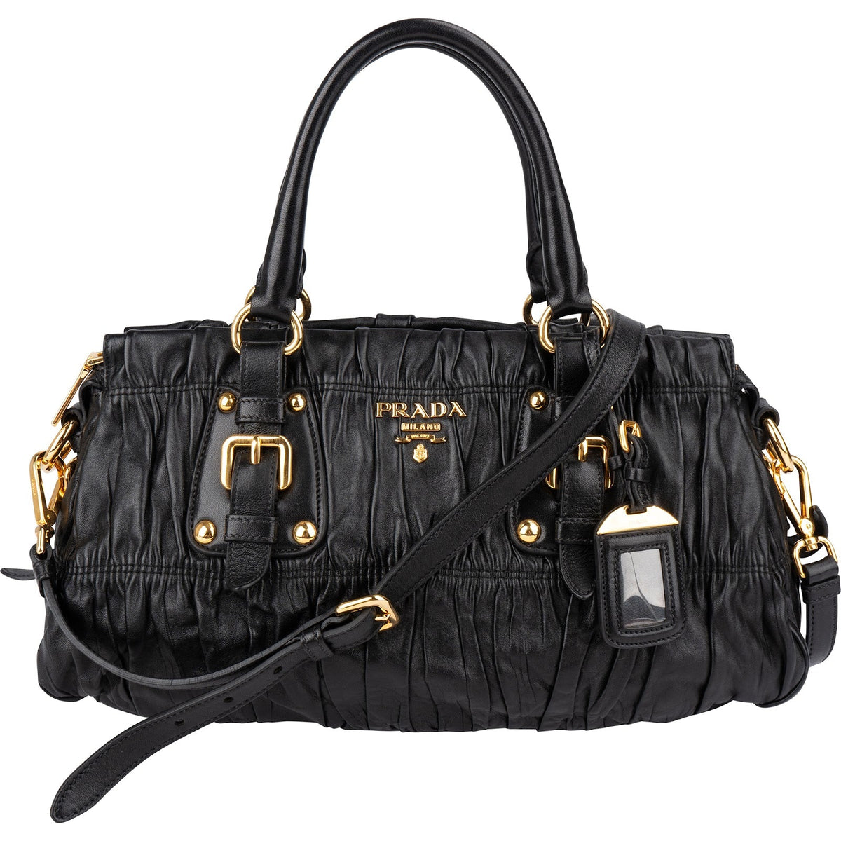 Prada Nappa Gaufre Satchel aus Nappaleder – Vorderansicht