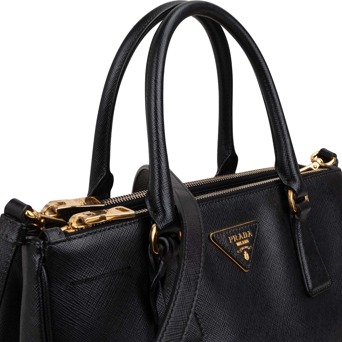 Borsa a mano piccola Galleria Prada in pelle Saffiano Noir