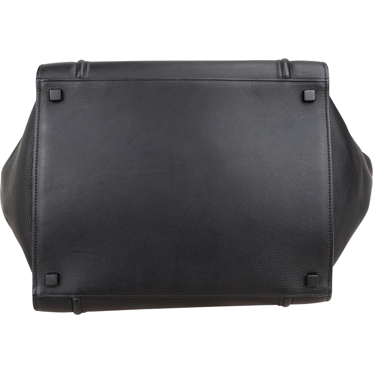 Céline Black Drummed Calfskin Phantom Handbag