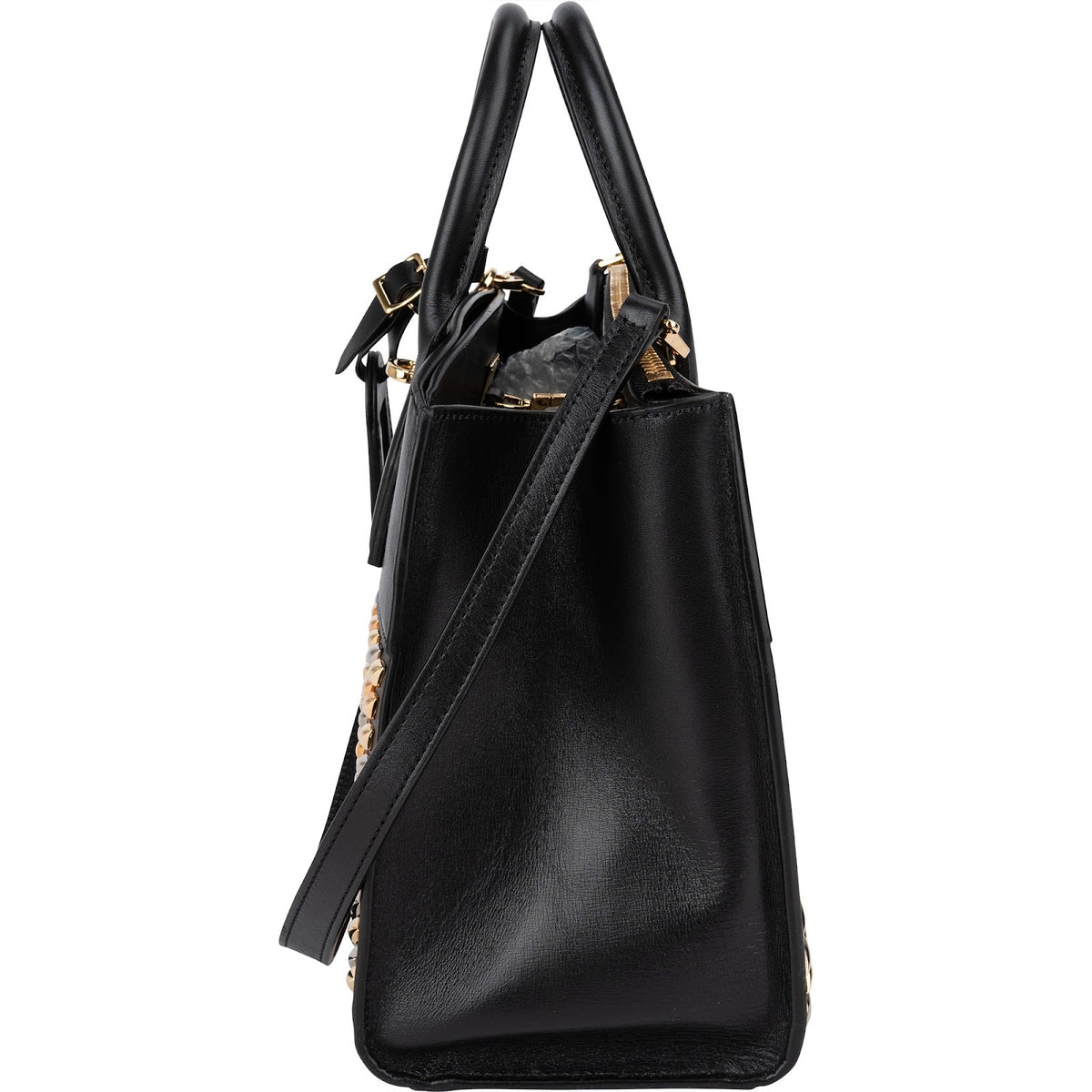 Louis Vuitton City Steamer PM mit Nieten aus schwarzem Leder – Ansicht 6
