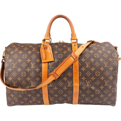 Louis Vuitton Monogram Canvas Keepall 50 Bandoulière Travel Bag