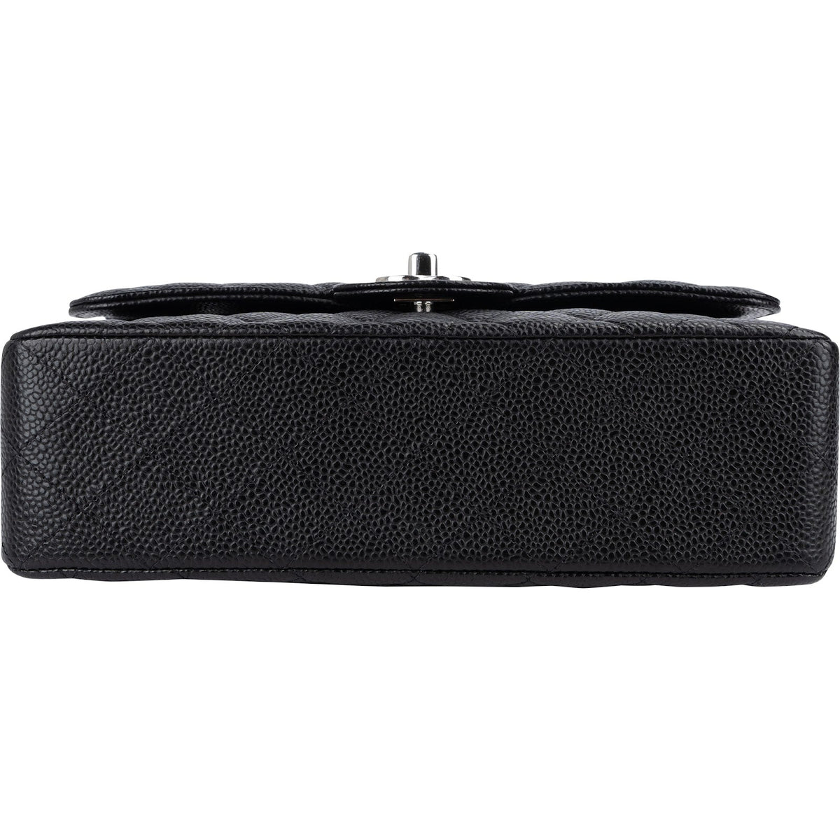 Bolso de hombro Chanel pequeño con doble solapa en piel caviar acolchada y herrajes de paladio