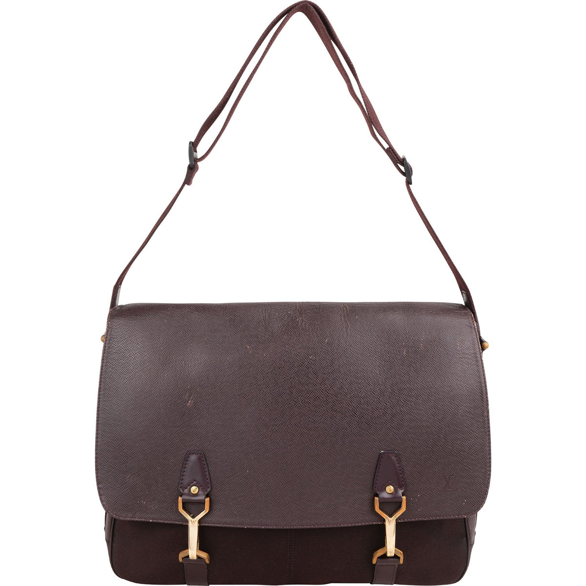 Louis Vuitton Dersou Messenger aus bordeauxrotem Taiga-Leder – Ansicht 7