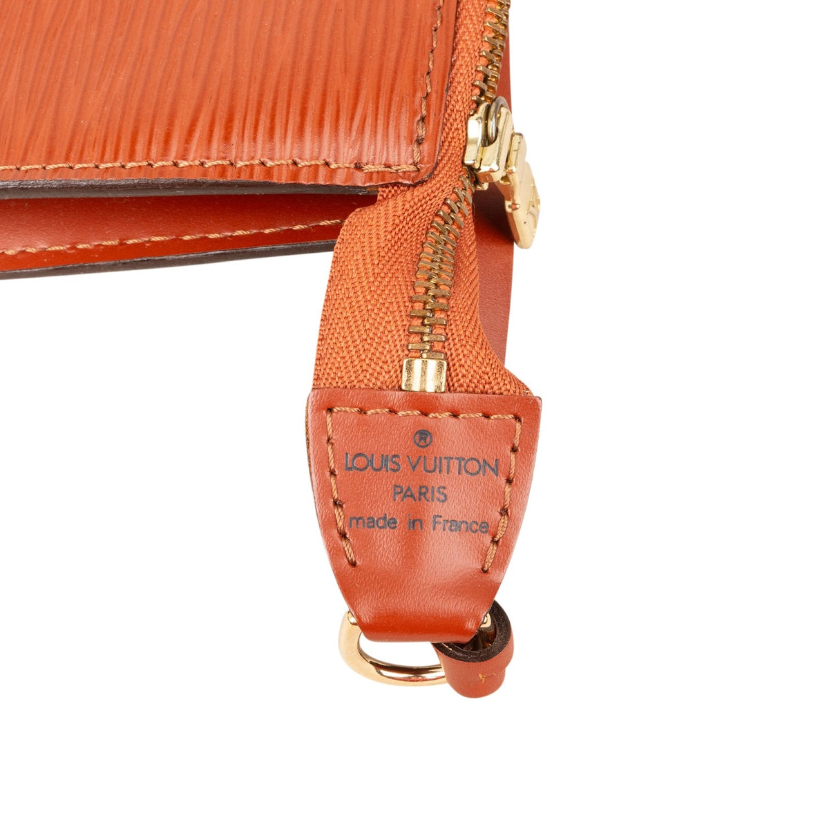 Louis Vuitton Cognac Epi Leren Pochette Accessoires Handtas