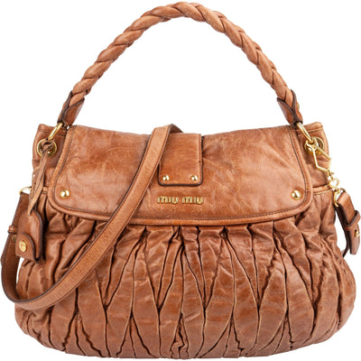 Miu Miu Vitello Lux Leather Coffer Handbag