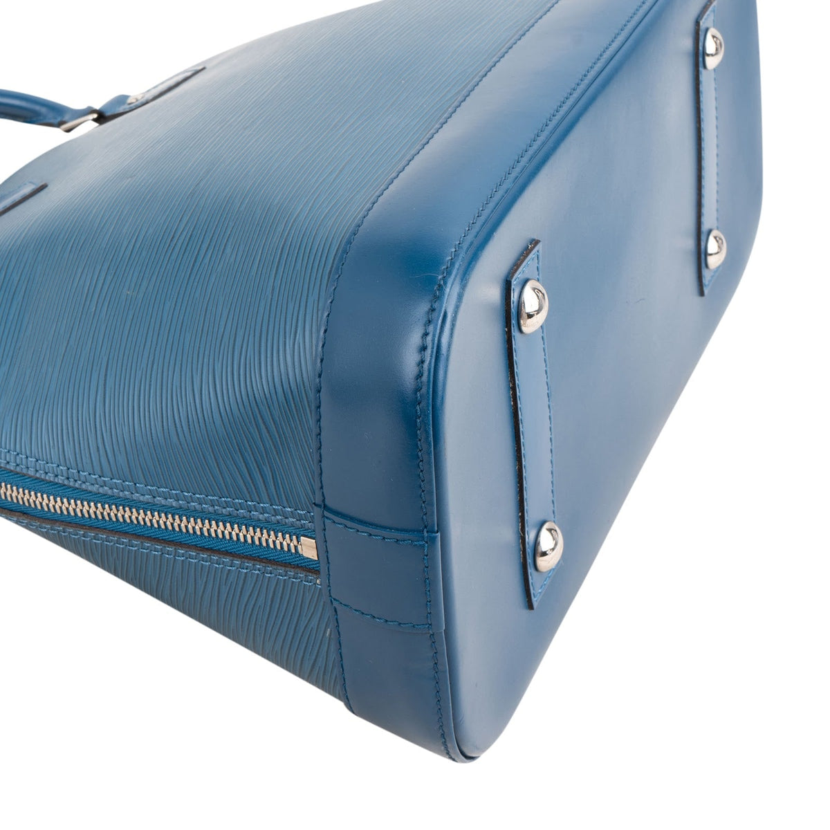 Borsa a mano Louis Vuitton Alma GM in pelle Epi blu