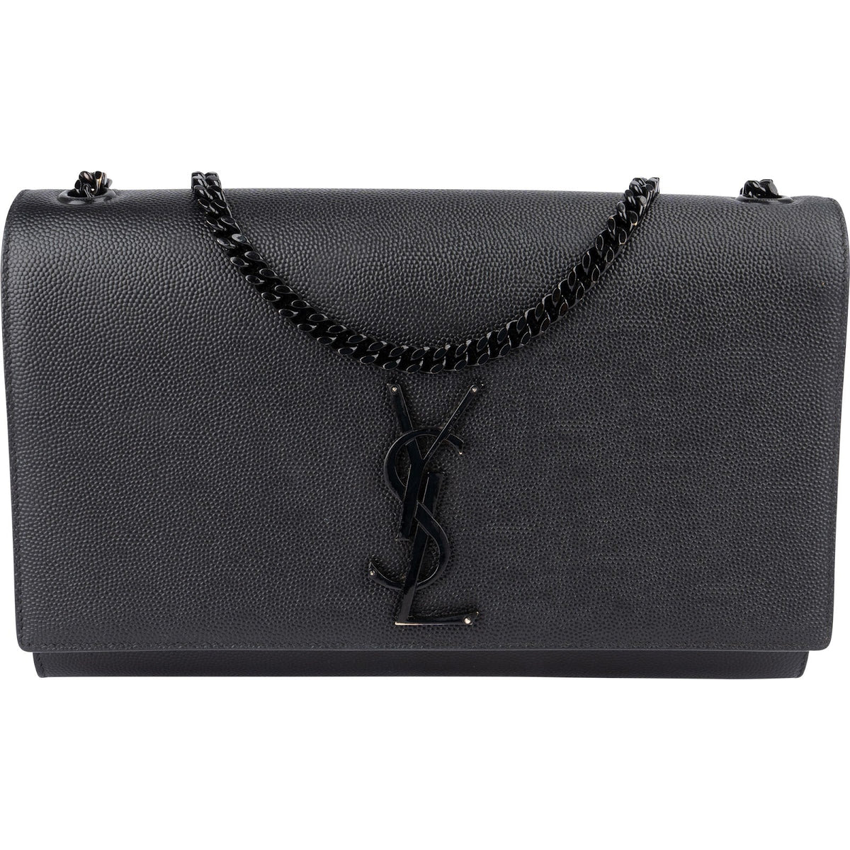 Saint Laurent Kate schoudertas van generfd leer met ketting