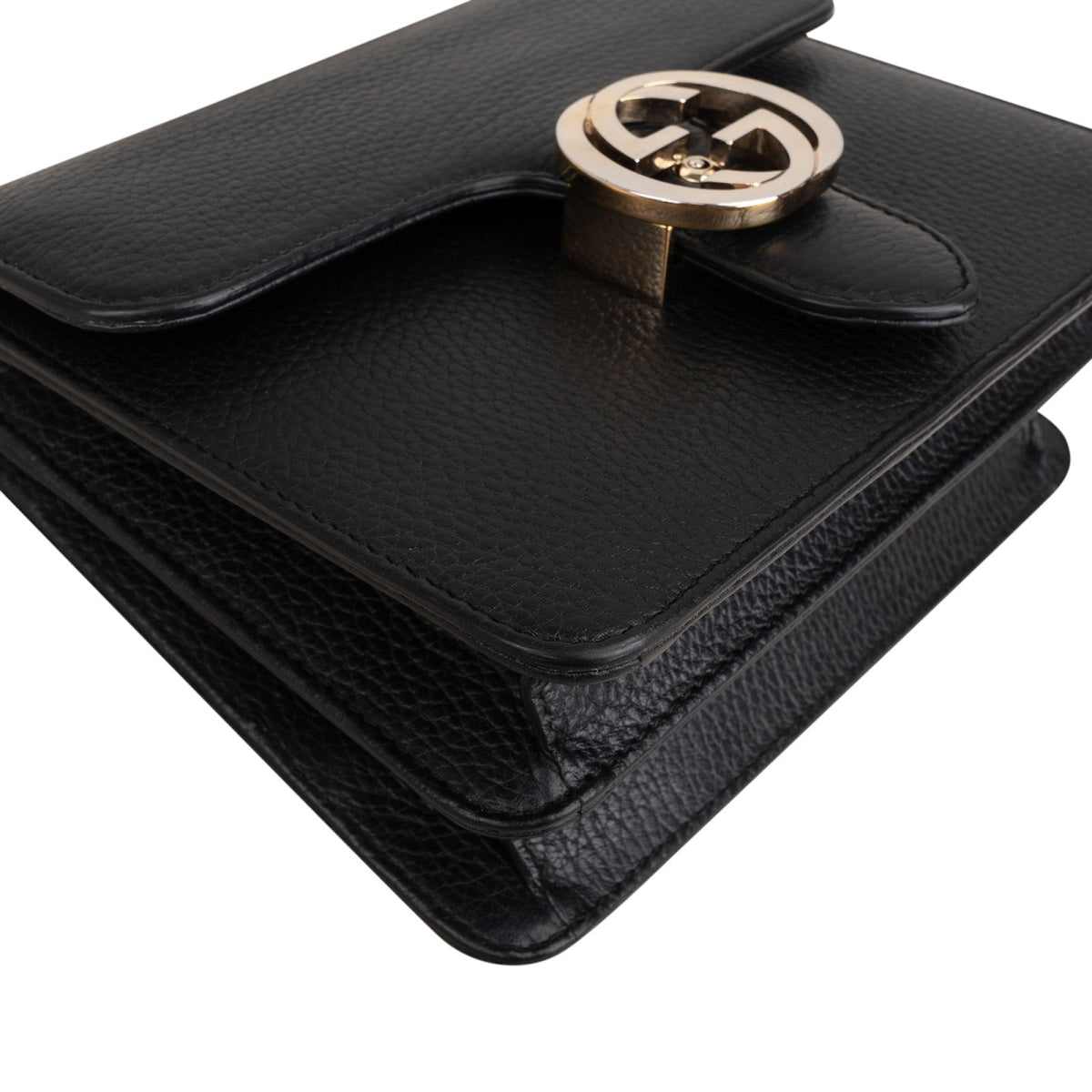 Gucci Schwarz Leder Interlocking GG Umhängetasche, Bild 7 von 11