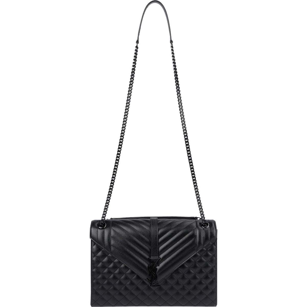 Borsa a tracolla grande Envelope Saint Laurent in pelle Grain de Poudre
