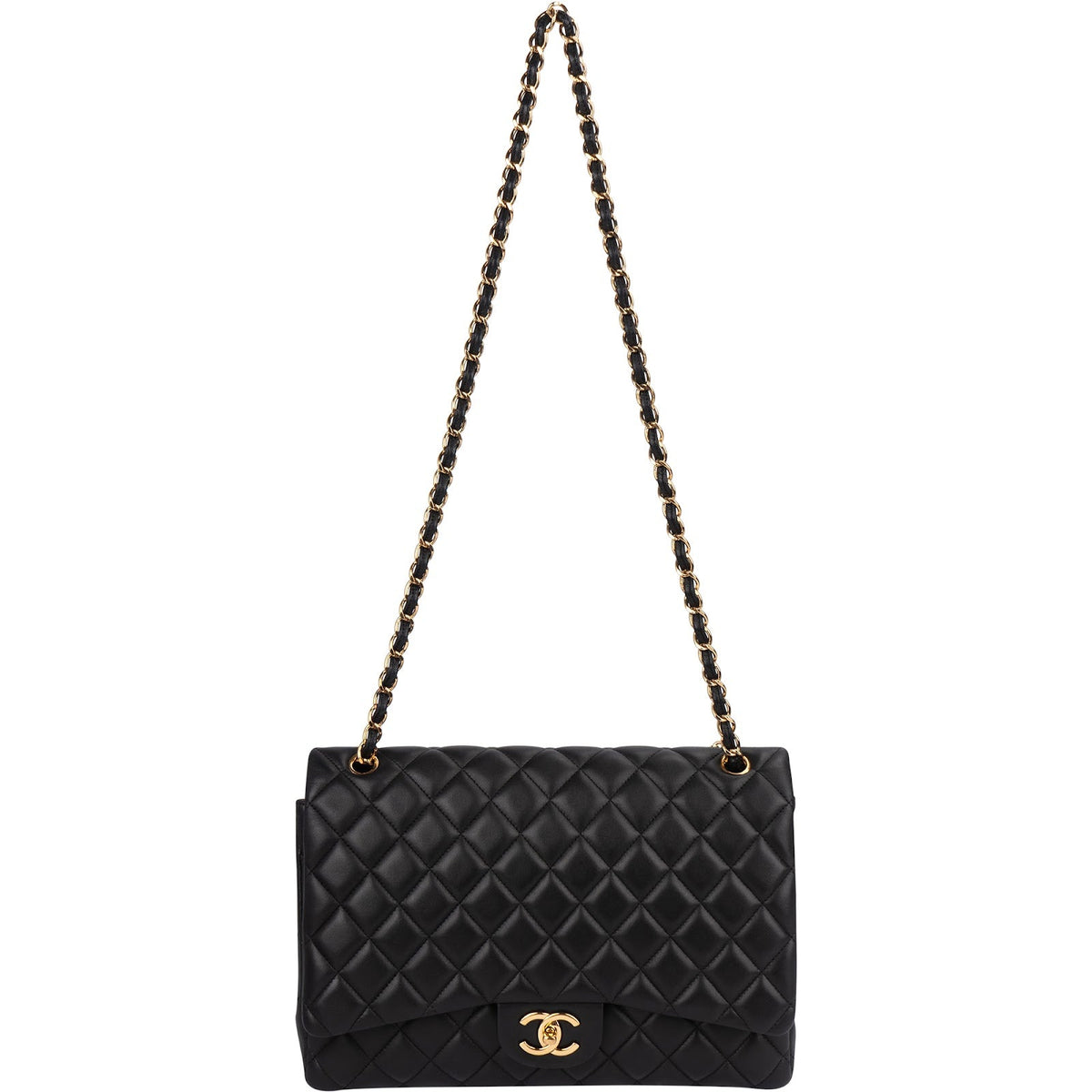 Bolso bandolera Chanel Maxi Double Flap de piel de cordero acolchada
