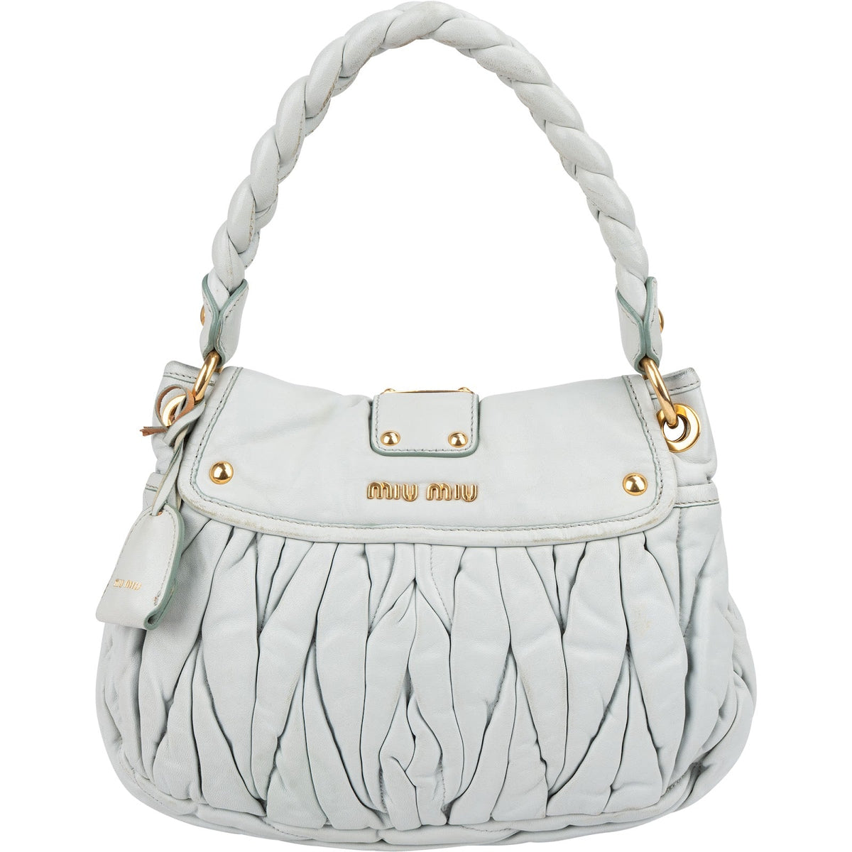 Miu Miu Coffer Hobo aus Vitello-Lux-Leder – Vorderansicht