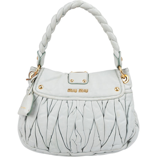 Miu Miu Vitello Lux Coffer Hobo Handbag