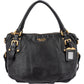 Prada Black Soft Calfskin Gaufre Tote Handbag