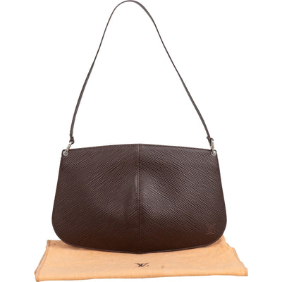 Borsa a spalla Louis Vuitton Demi Lune in pelle Epi marrone