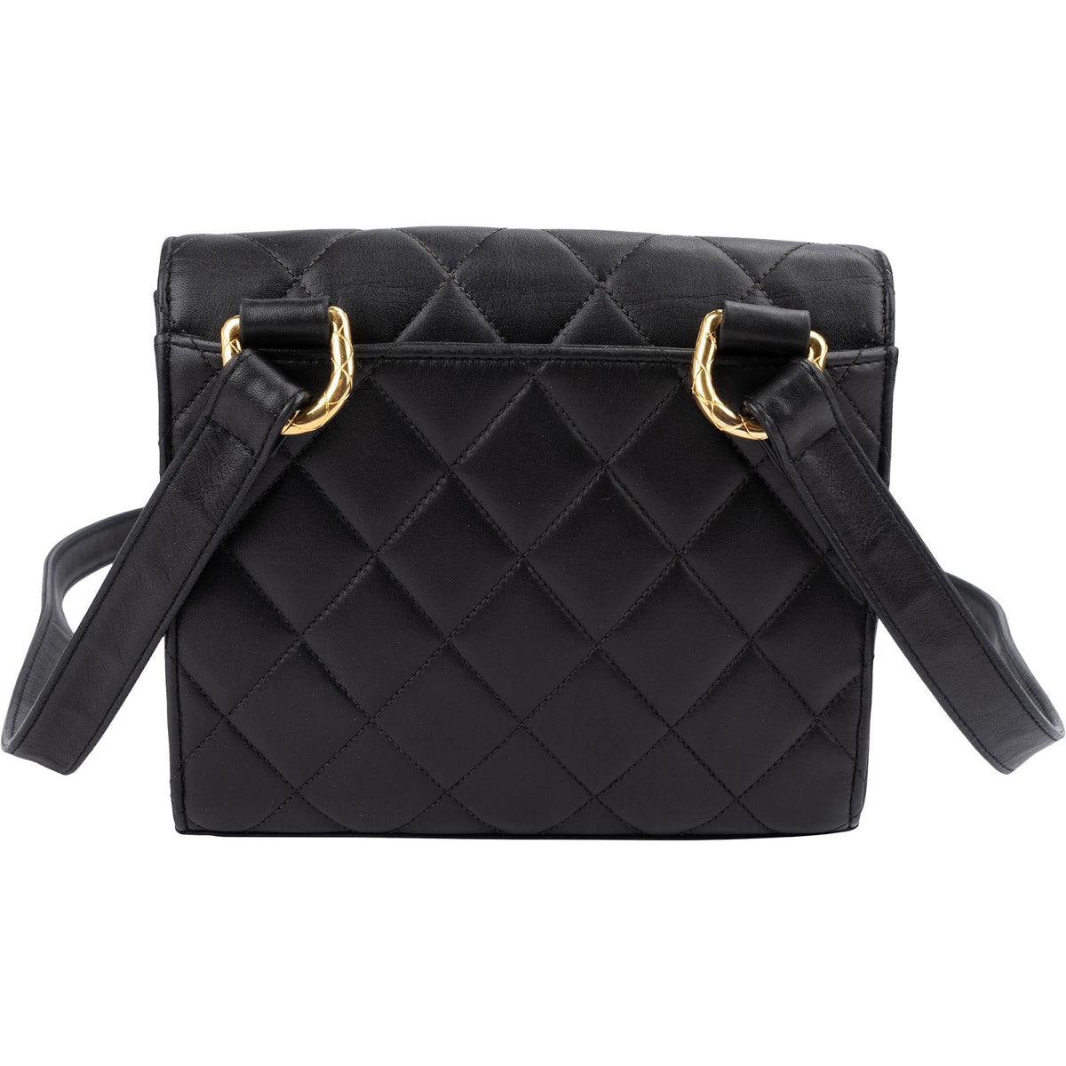 Chanel Quilted Lambskin 24K Gold Single Flap Crossbody Bag