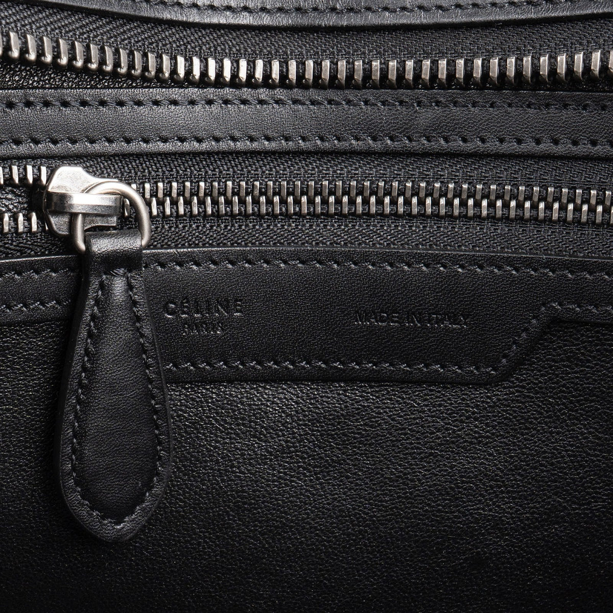 Borsa a mano Céline Luggage in pelle di vitello martellata e liscia e camoscio, tricolore