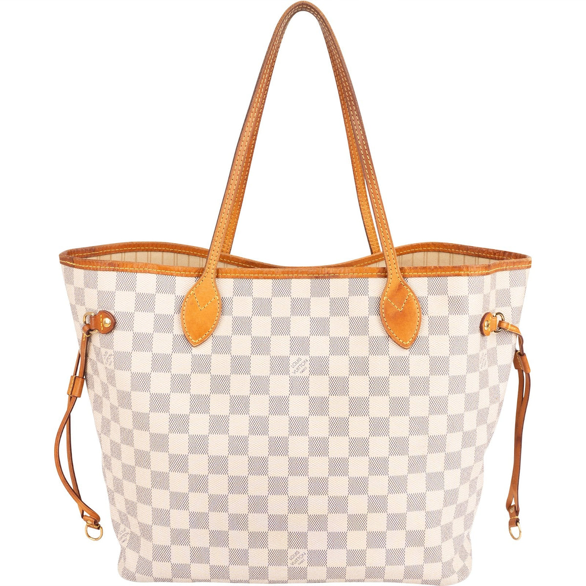 Louis Vuitton Neverfull MM aus Damier Azur Canvas – Vorderansicht