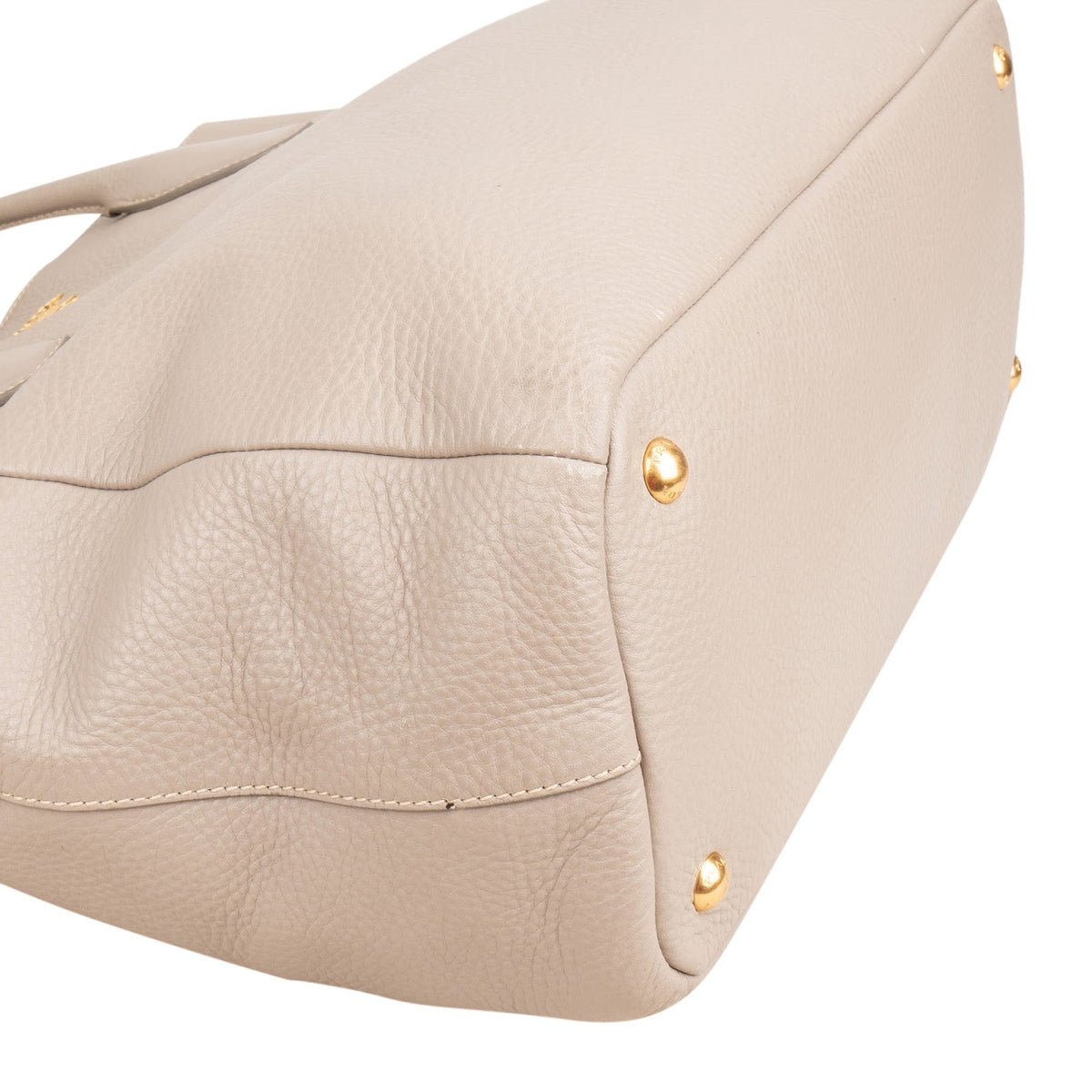 Grand sac à main cabas Prada en cuir Vitello Daino taupe