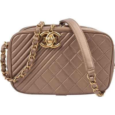 Chanel Quilted Leather Camera Case Boy Crossbody Bag