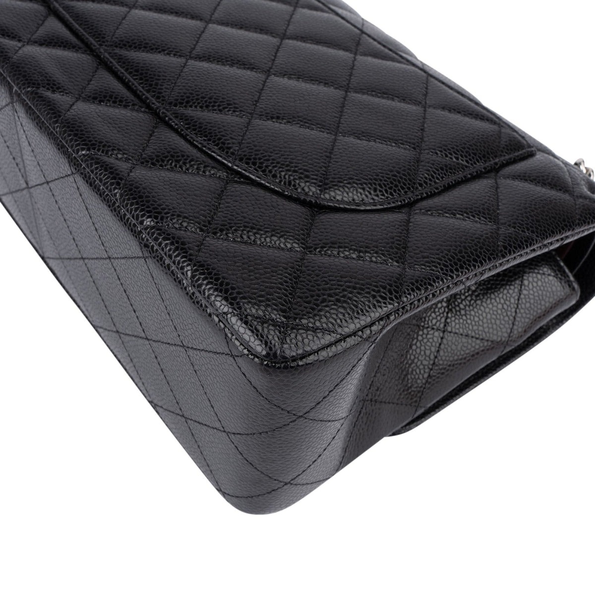 Chanel Caviar Palladium Jumbo Double Flap Umhängetasche, Bild 8 von 15