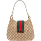 Gucci Monogram GG Canvas Web Hobo Shoulder Bag