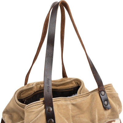 Miu Miu Pony Hair Corduroy Tote Shoulder Bag