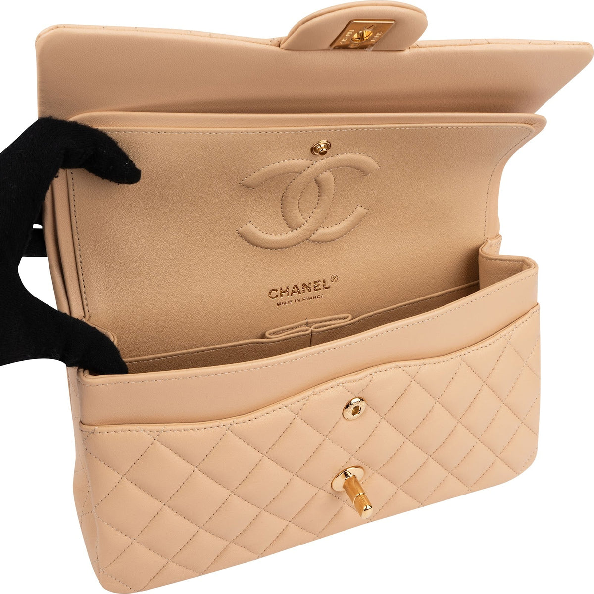 Chanel Lammleder Medium Double Flap Schultertasche, Bild 13 von 15