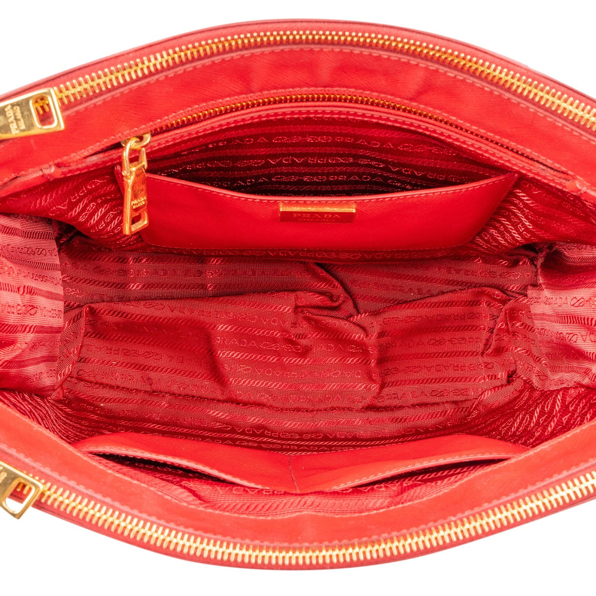 Prada Galleria aus rotem Saffiano-Leder – Ansicht 8