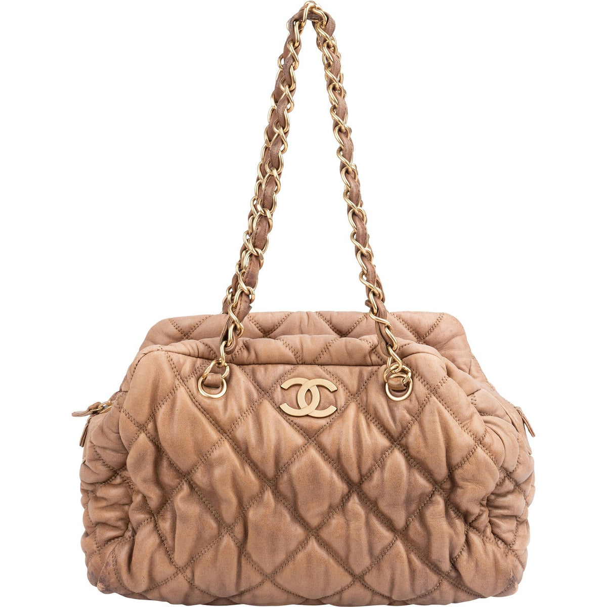 Chanel Bubble Quilt CC Bowler aus Lammleder – Vorderansicht