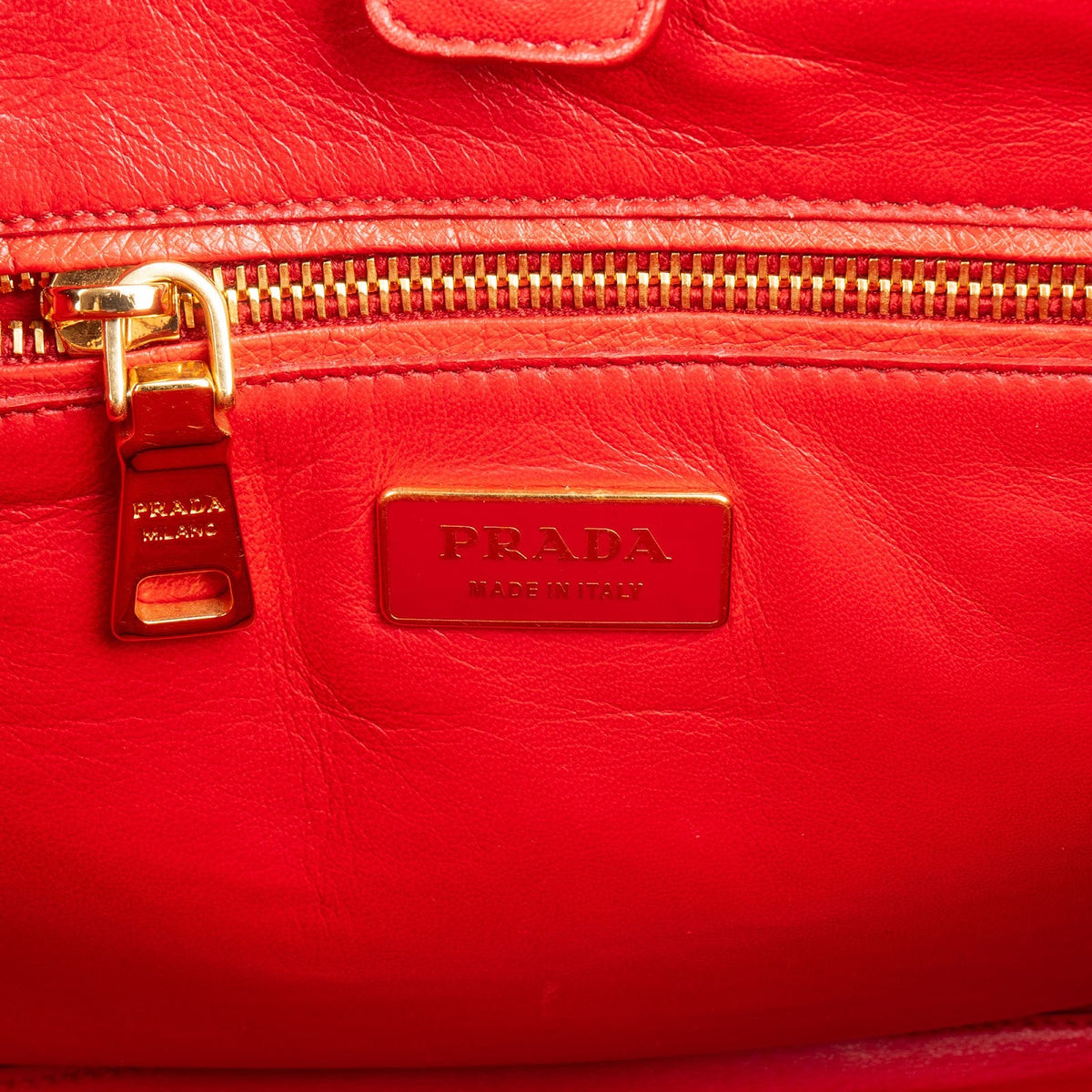 Prada Ostrichlederen Twin Pocket Tote Handtas