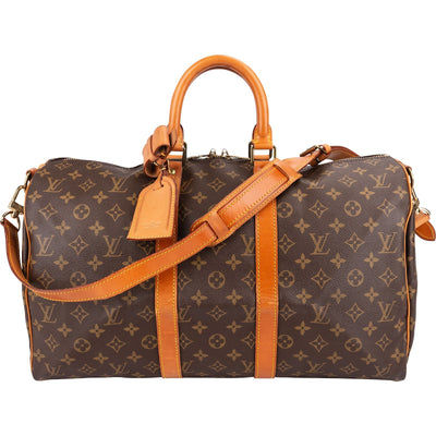 Bolso de viaje Louis Vuitton Keepall 45 Bandoulière en lona Monogram
