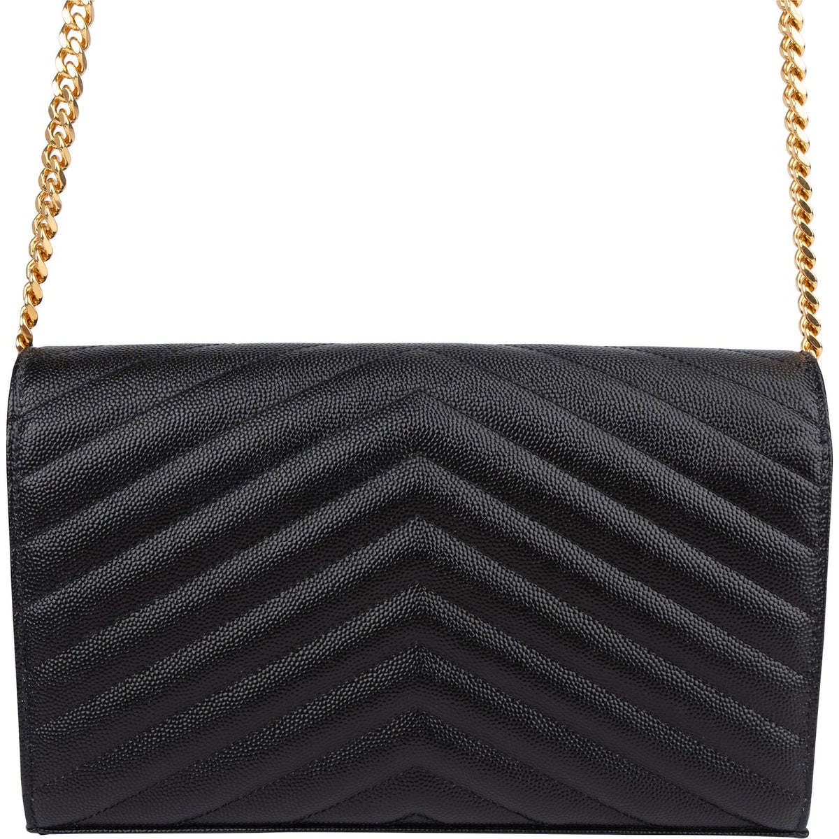 Saint Laurent Grain de Poudre lederen Monogram schoudertas met ketting