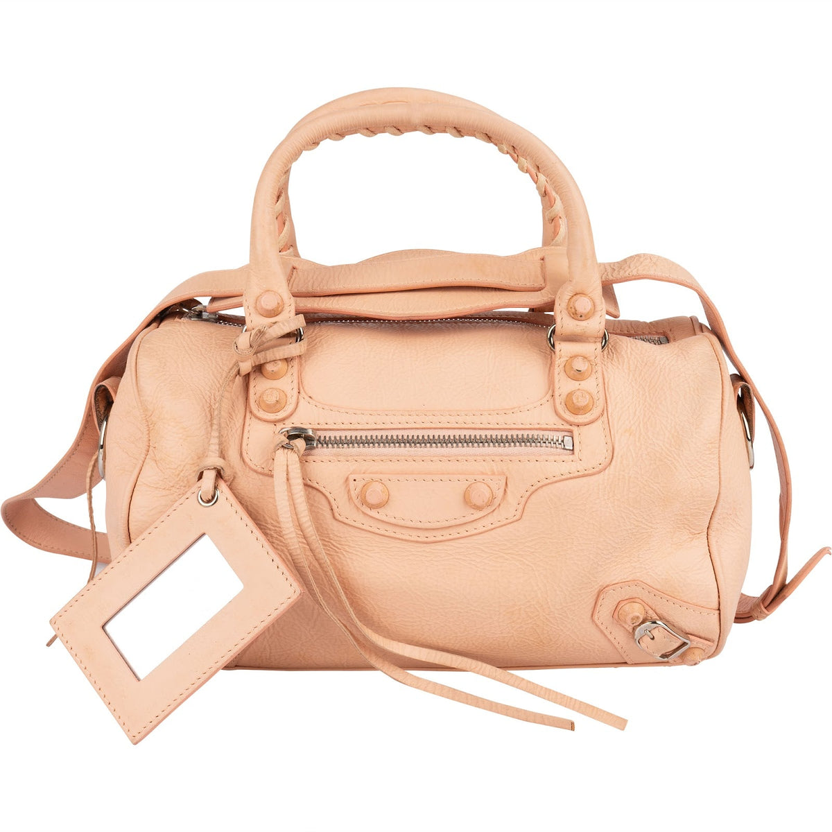 Balenciaga Rosa Mini City aus Leder – Vorderansicht