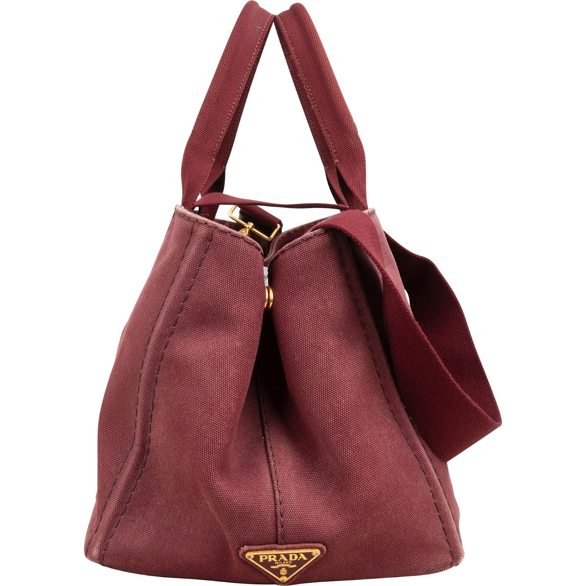 Prada Bordeaux Canvas Canapa Tote, Bild 3 von 11