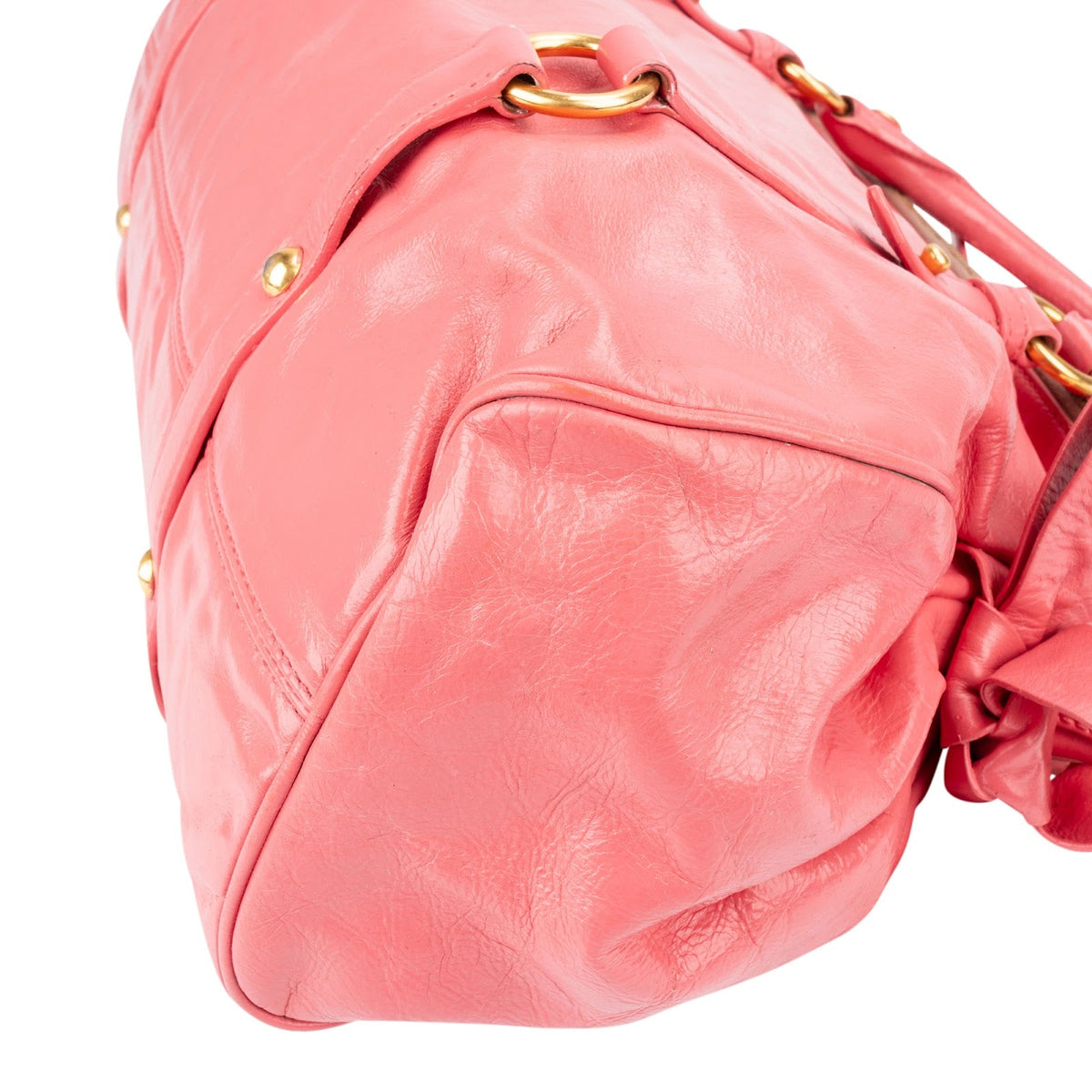 Borsa a mano Miu Miu Bow in pelle Vitello Lux rosa