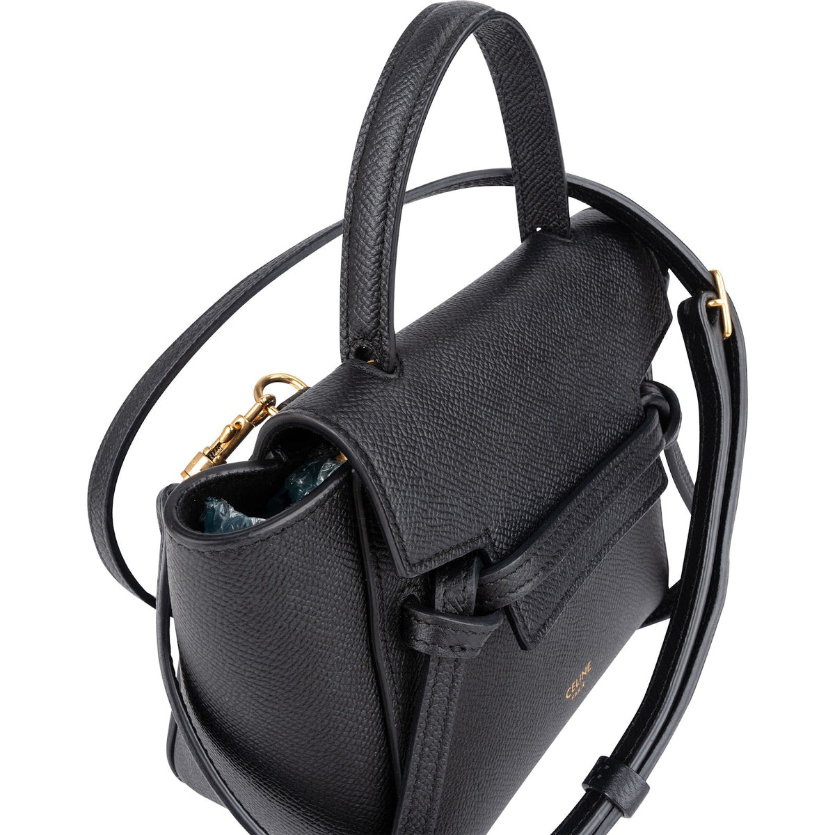Celine Schwarz Kalbsleder Pico Mini Belt Handtasche, Bild 3 von 11