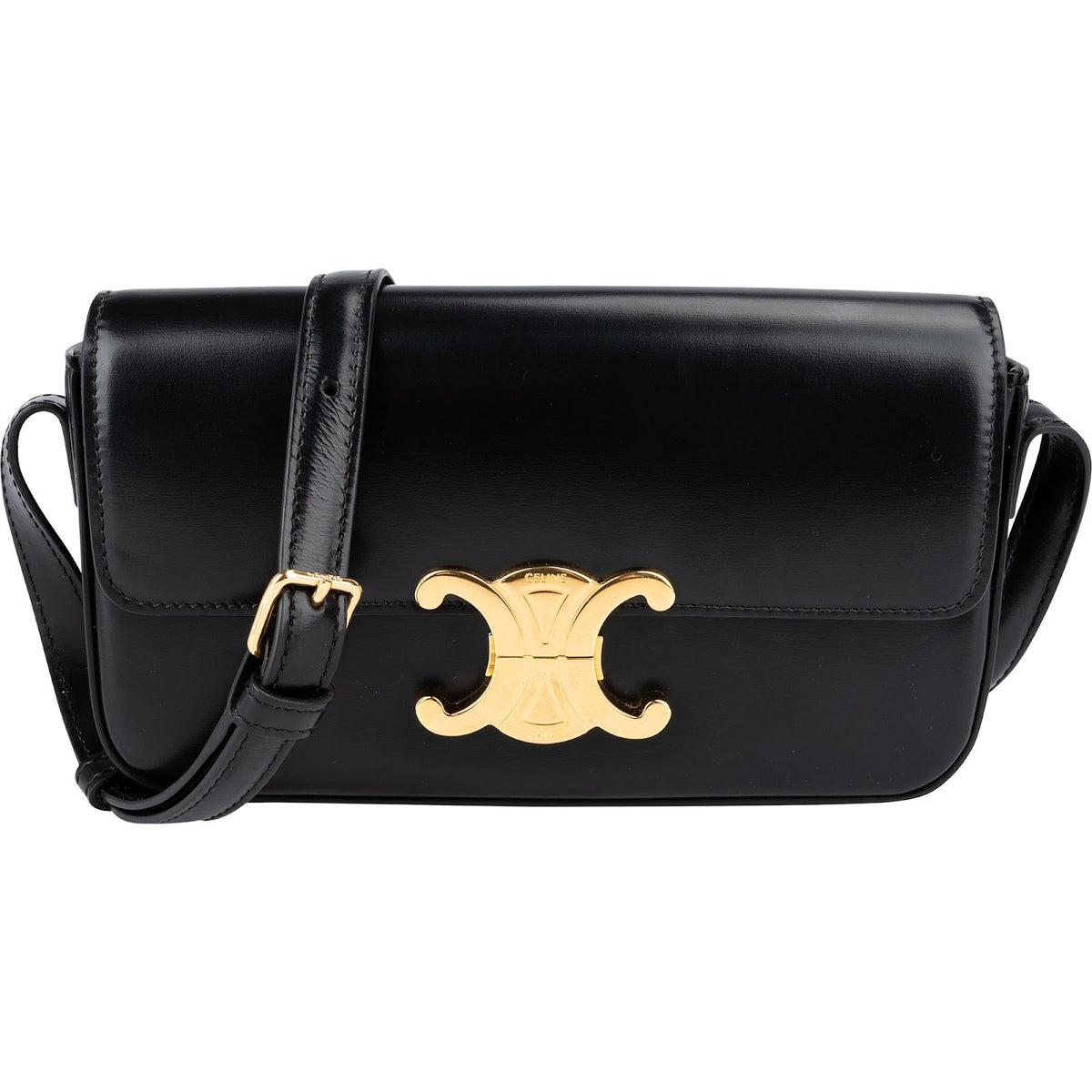 Celine Shiny Smooth Teen Triomphe Small aus Kalbsleder – Vorderansicht