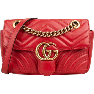 Gucci Matelassé Leather GG Marmont Small Crossbody Bag