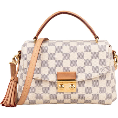 Borsa a mano Louis Vuitton modello Croisette in tela Monogram Damier Azur