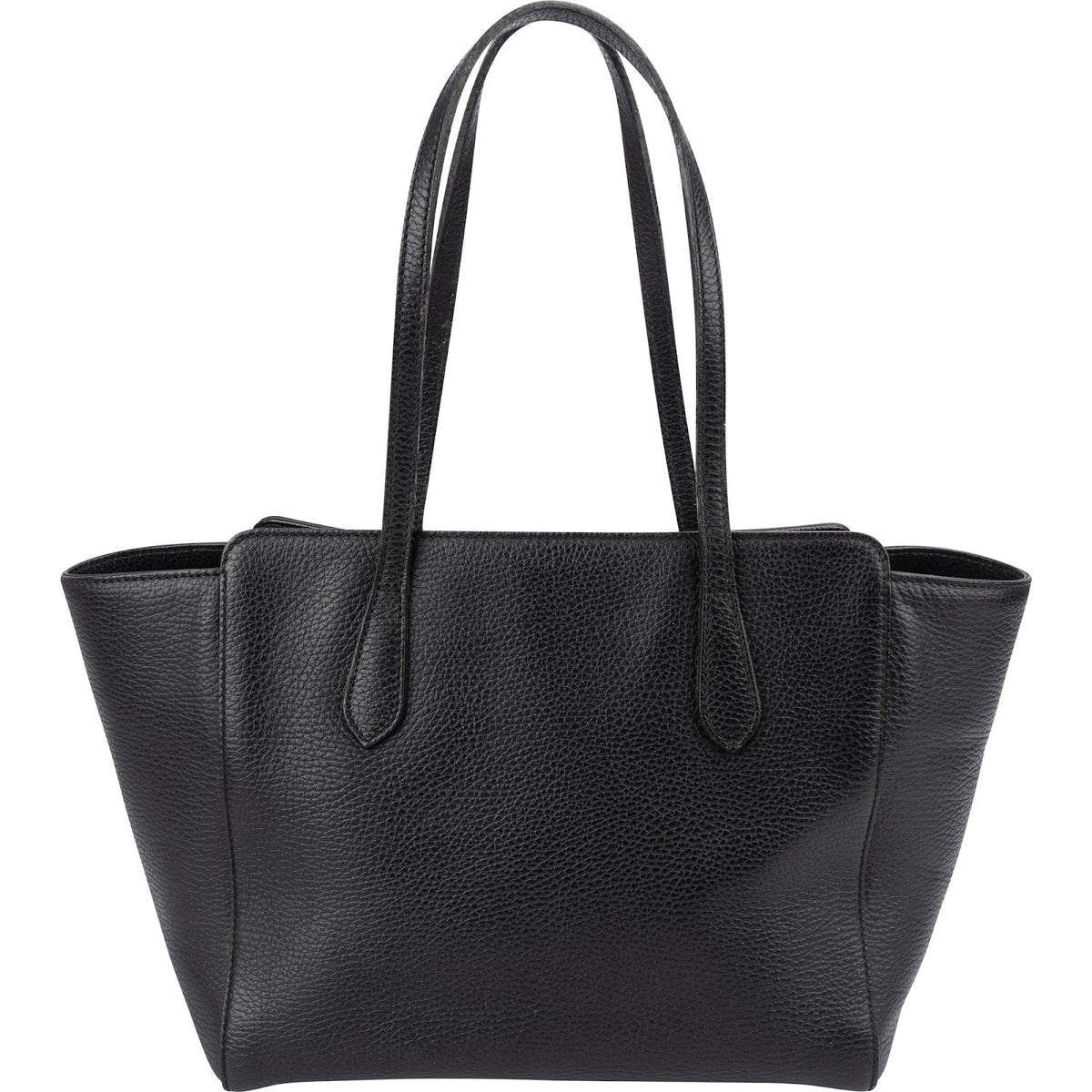 Sac cabas Gucci Swing en cuir grainé noir